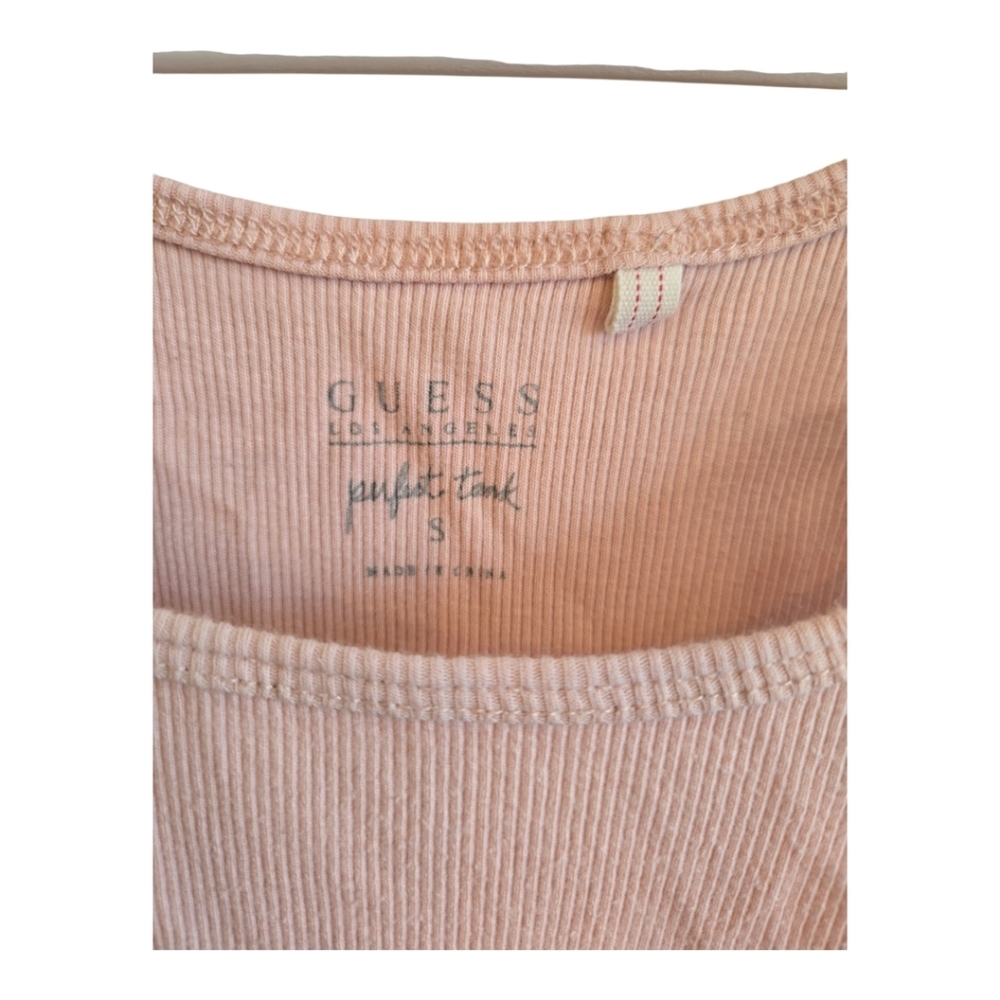 GUESS Pink 🩷 Ribbed "Perfect Tank" Top - Picture 3 of 4